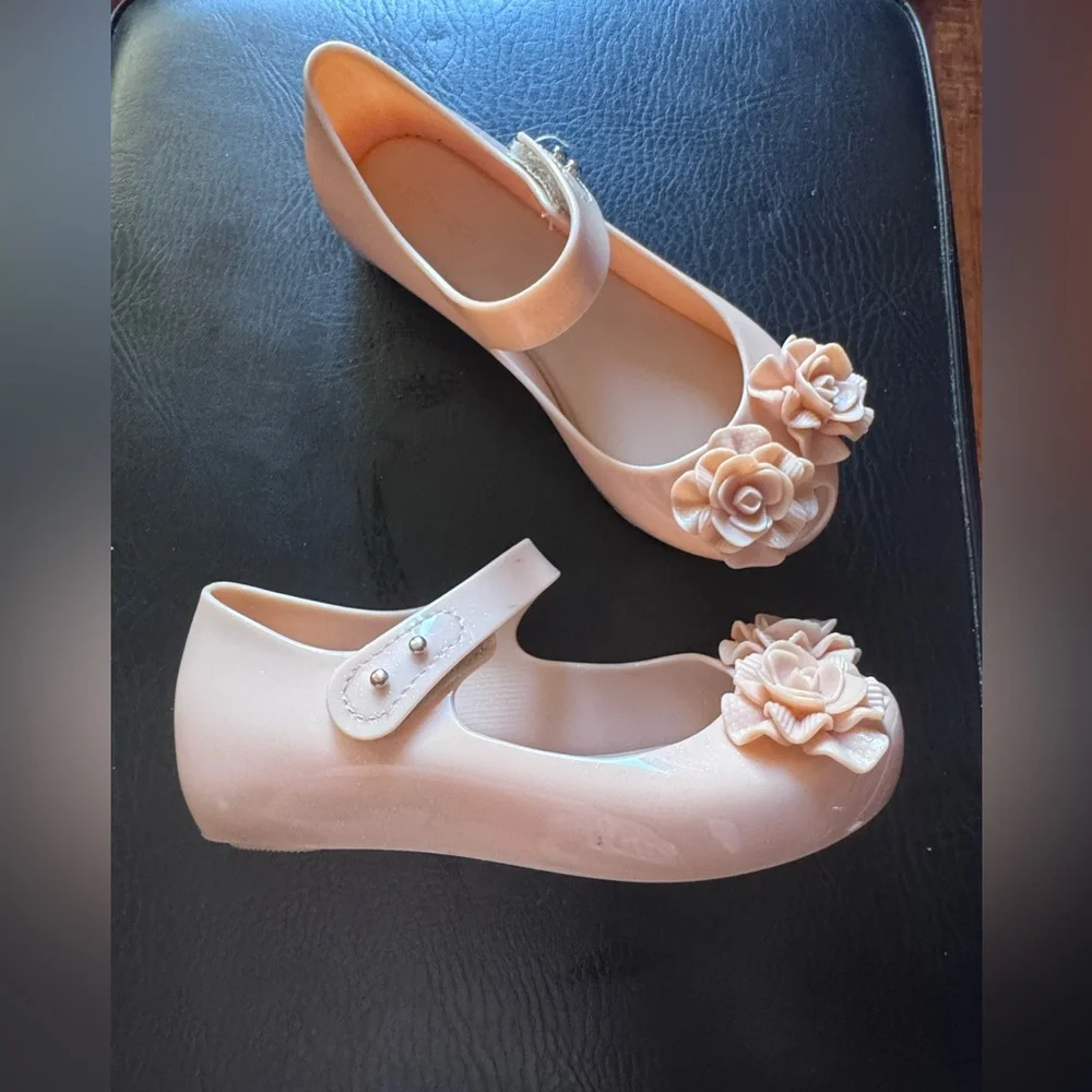 Mini Melissa Pink Floral Dress Shoes